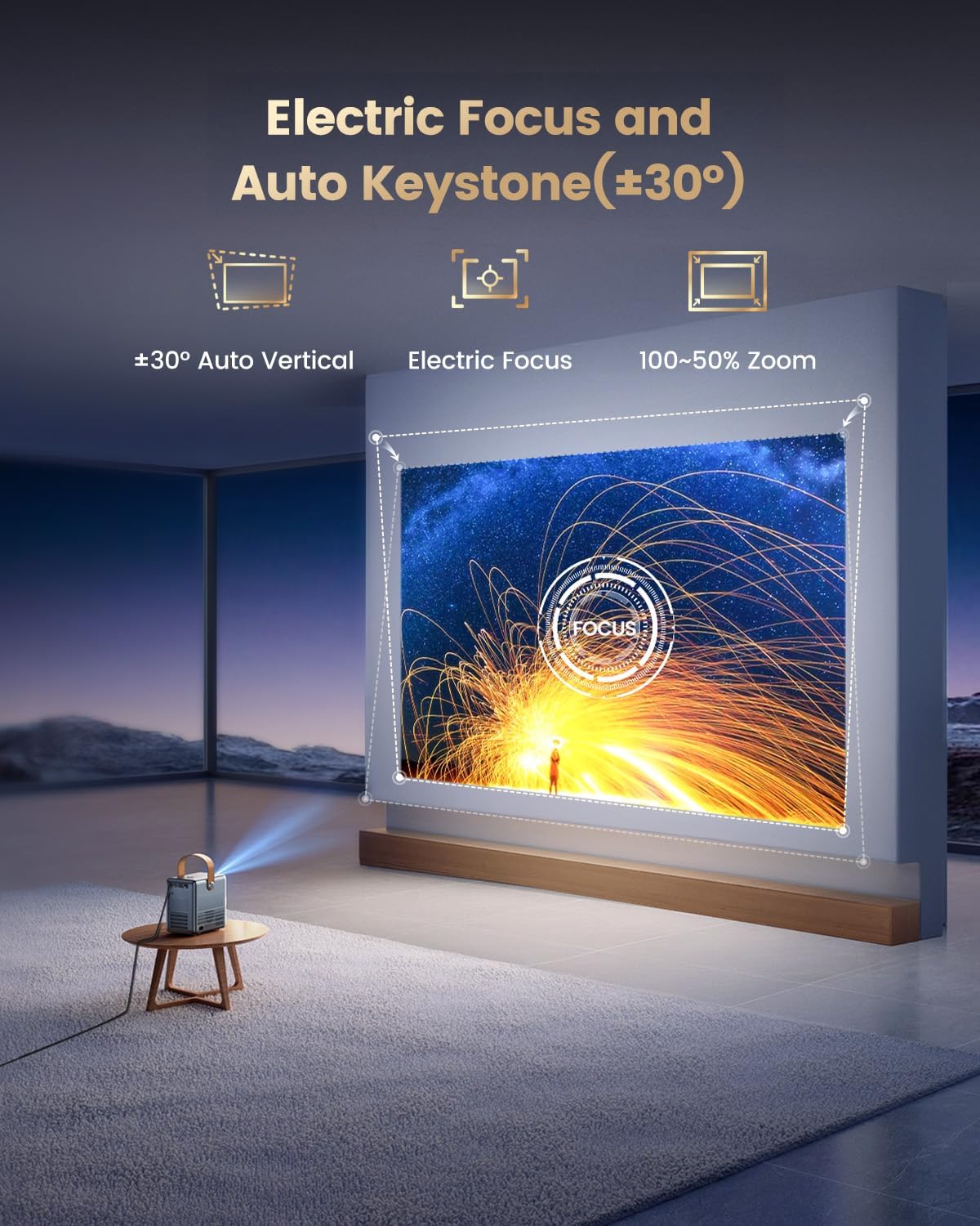 WiMiUS 4K Projectors Projector with Built-in Apps, Dolby Audio, and Black DEMO