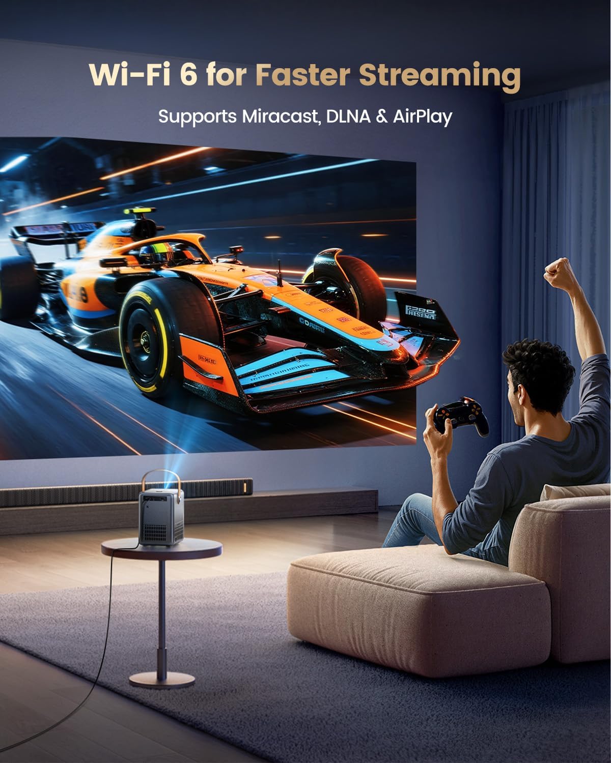 WiMiUS 4K Projectors Projector with Built-in Apps, Dolby Audio, and Black DEMO