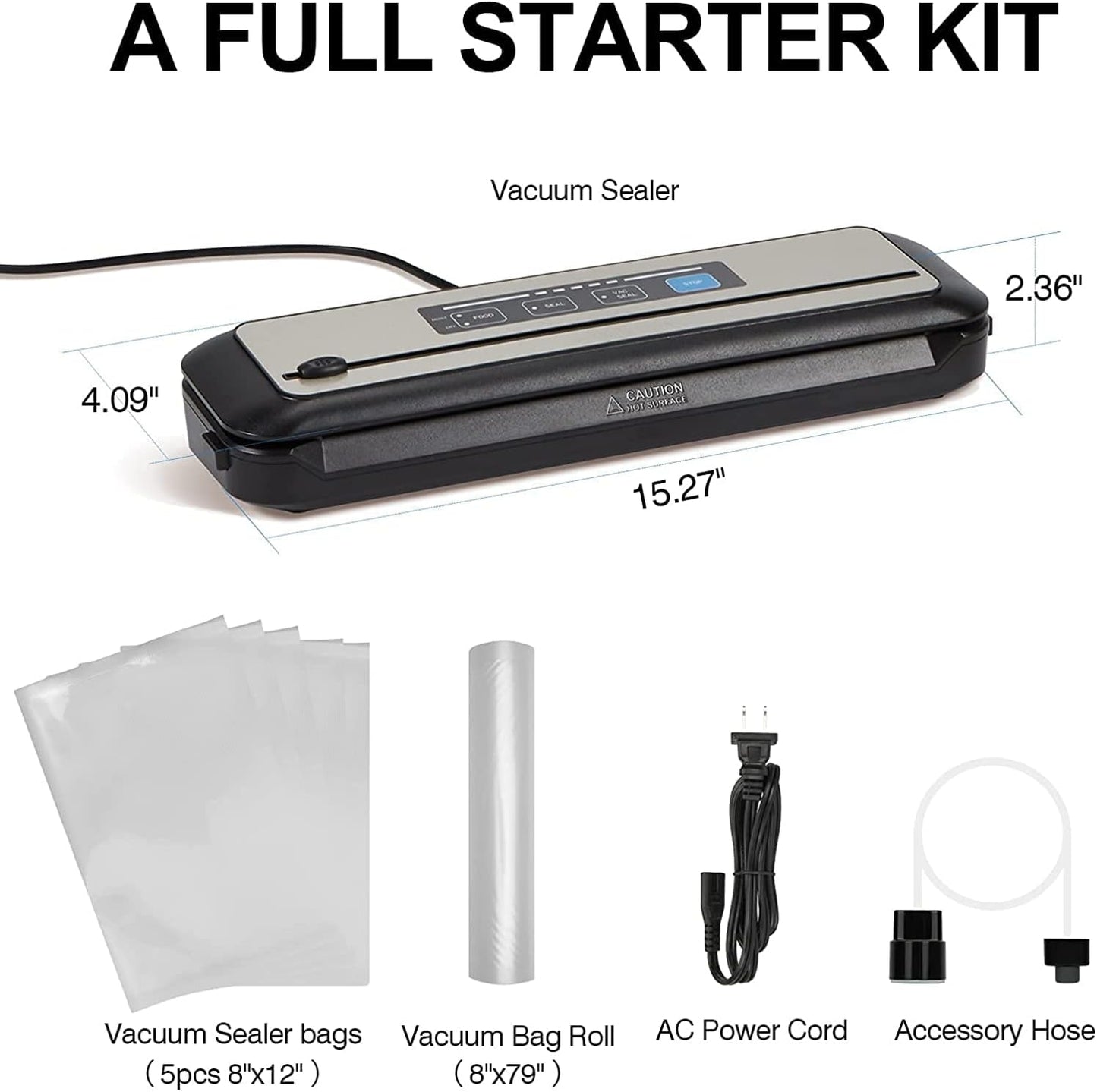 Inkbird Vacuum Sealer Automatic Food Preservation Sealing Machine Silver NEW