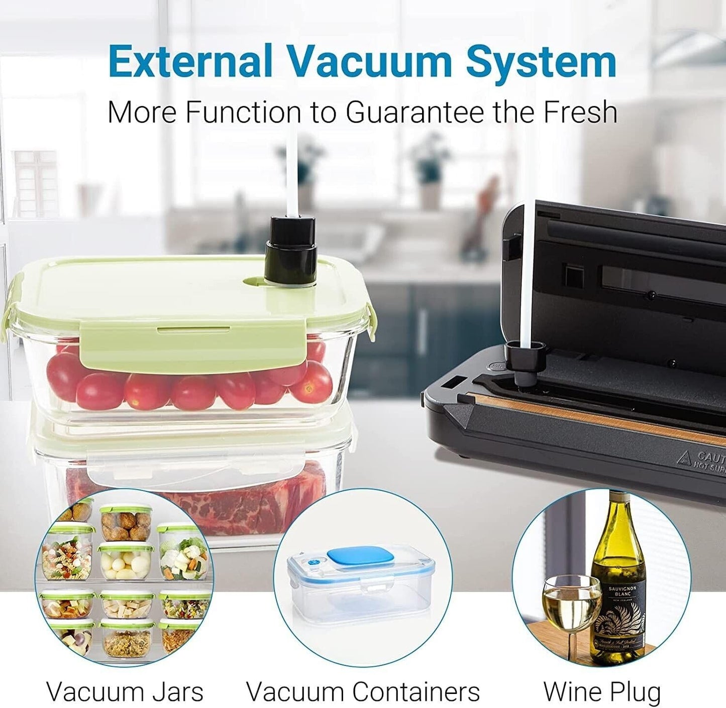 Inkbird Vacuum Sealer Automatic Food Preservation Sealing Machine Silver NEW