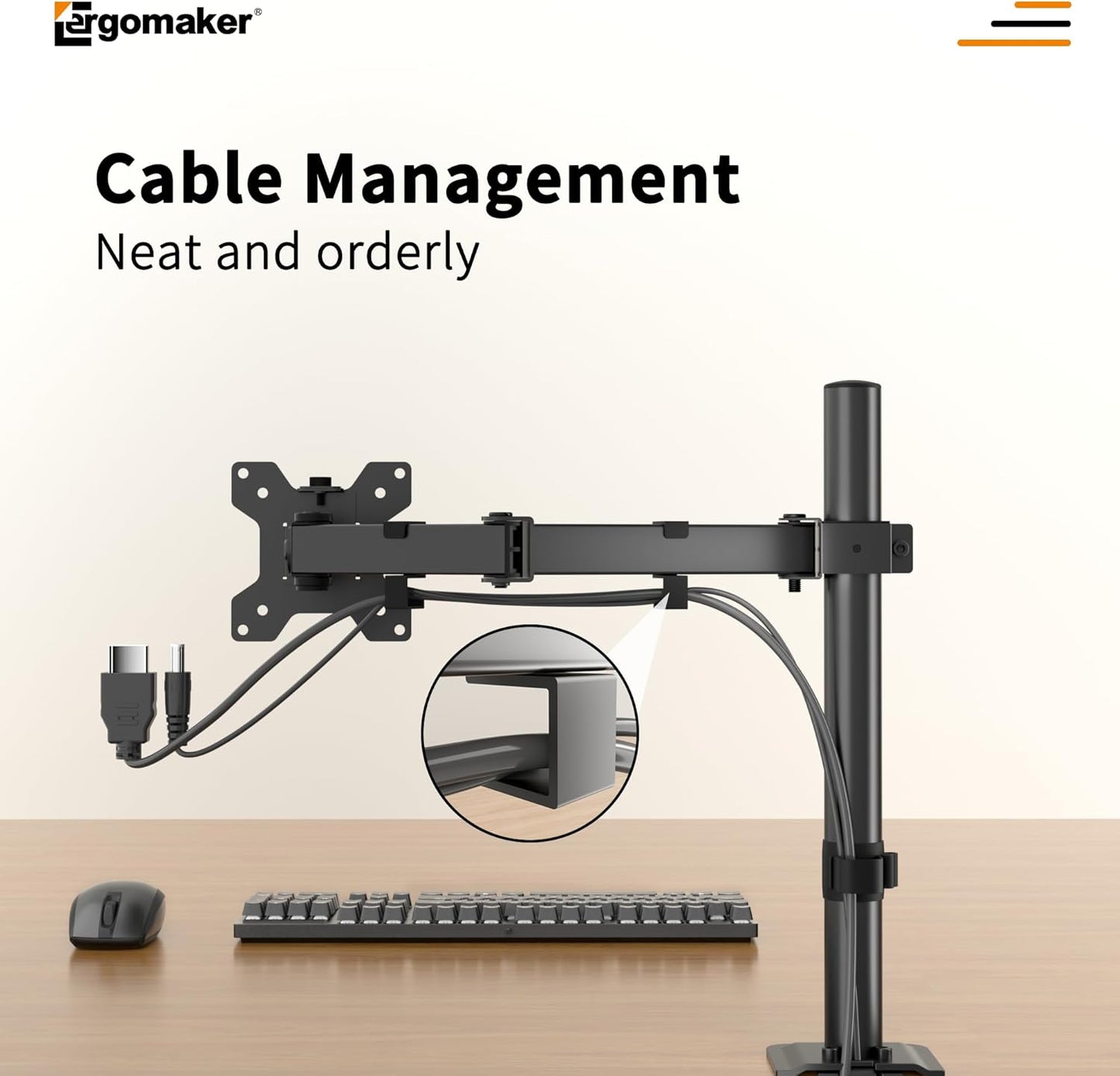 ERGOMAKER Fully Adjustable Monitor Arm for Screens up to 13 Inches Black NEW