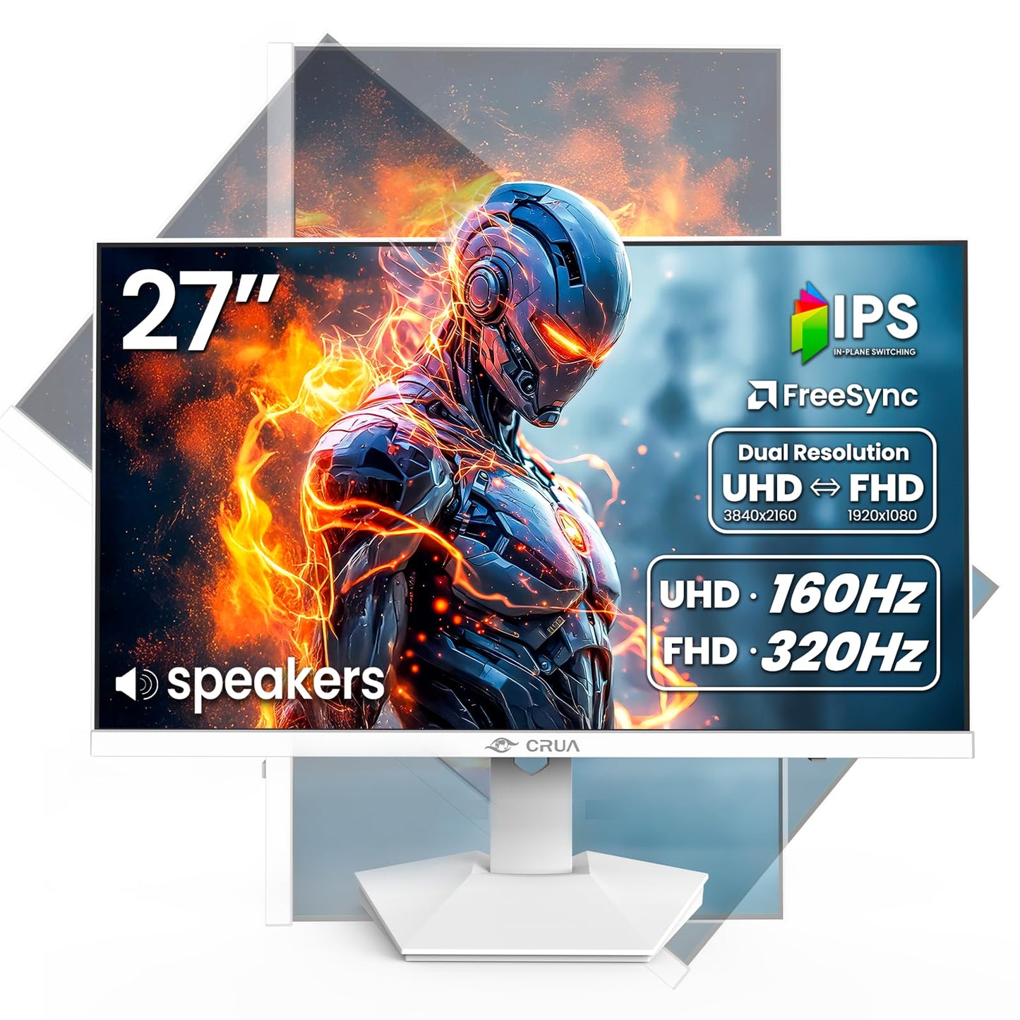 CRUA 4K Monitors 160Hz / 1K 320Hz IPS Gaming Monitor with Ultrafast DEMO
