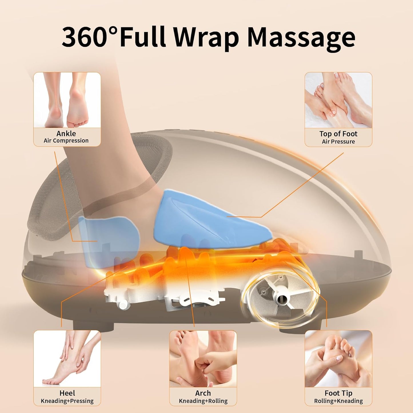 Breo Shiatsu Foot Massager Machine with Deep Tissue Kneading and Heat for DEMO