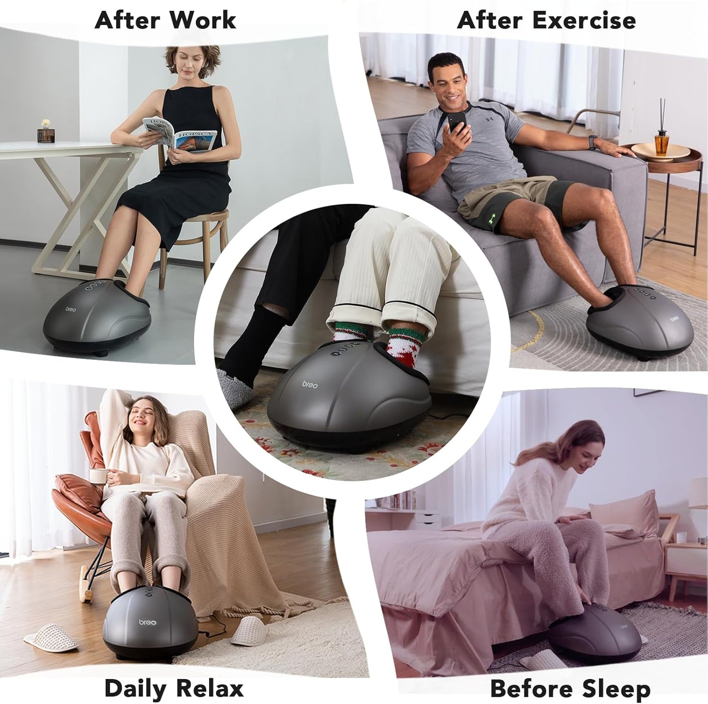 Breo Shiatsu Foot Massager Machine with Deep Tissue Kneading and Heat for DEMO