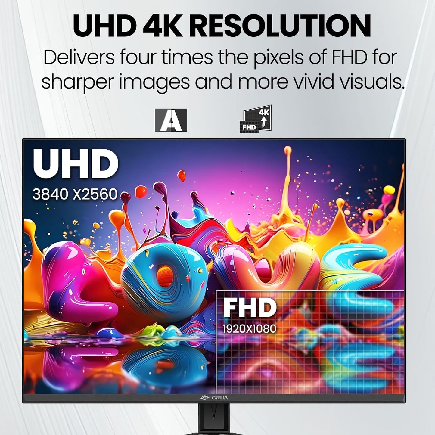 CRUA 4K Monitors IPS UHD Monitor with 3840x2560 Resolution, 120% sRGB, HDR NEW