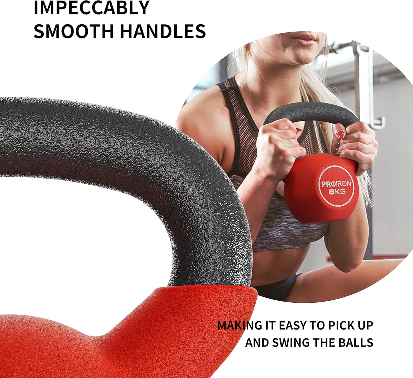 PROIRON Solid Kettlebells Cast Iron Kettlebell Weights Strength Training NEW