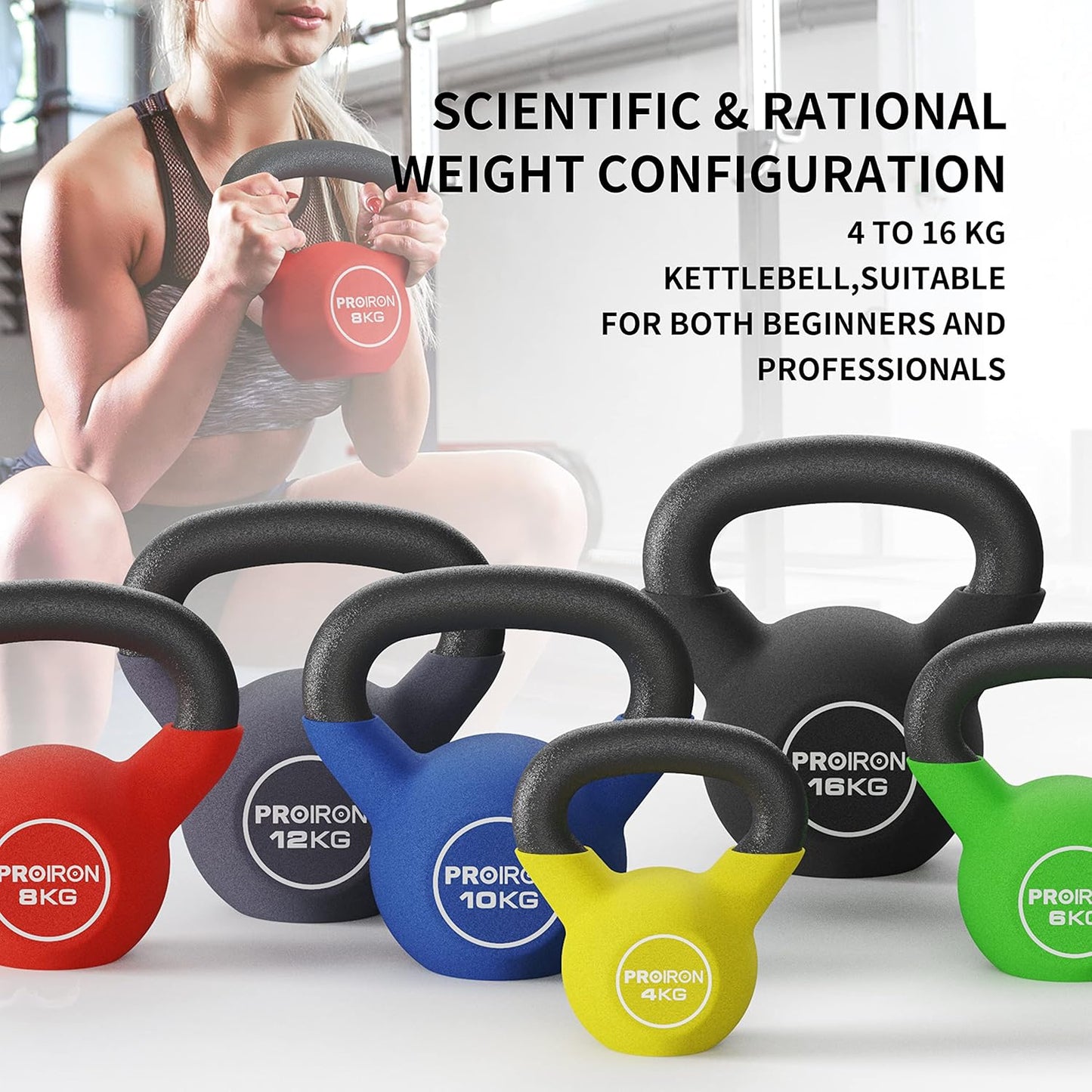 PROIRON Solid Kettlebells Cast Iron Kettlebell Weights Strength Training NEW