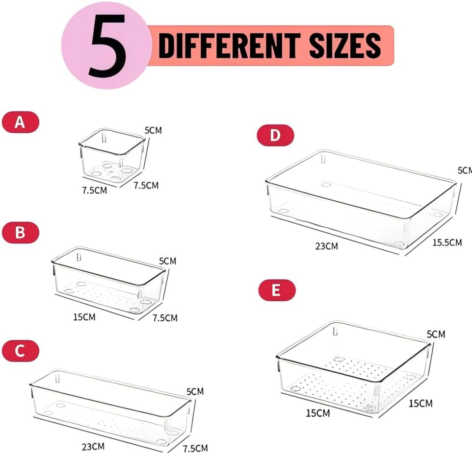 Quxyxso Plastic Versatile Bathroom Vanity Drawer Organizer Makeup Display NEW