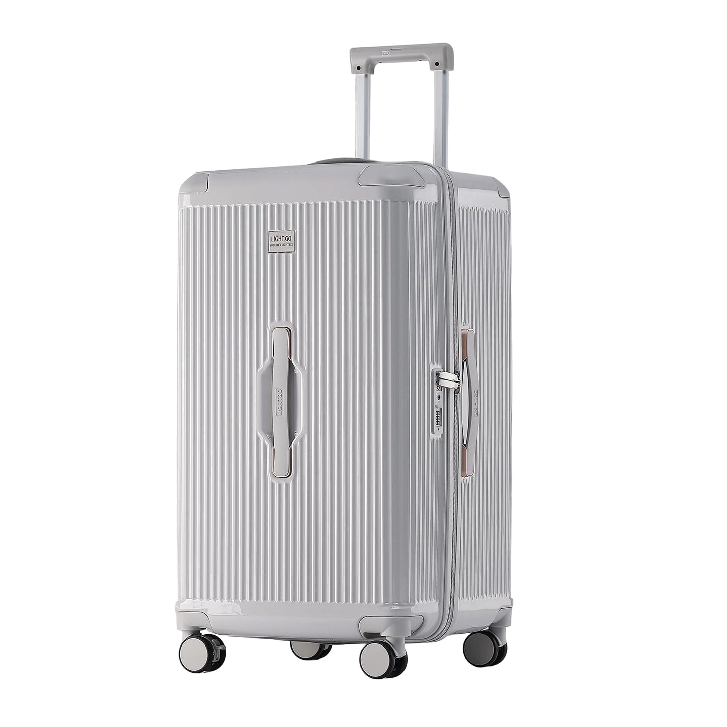 LIGHTGO Unisex Aerospace-Grade Hardshell Suitcases Durable Travel Grey NEW