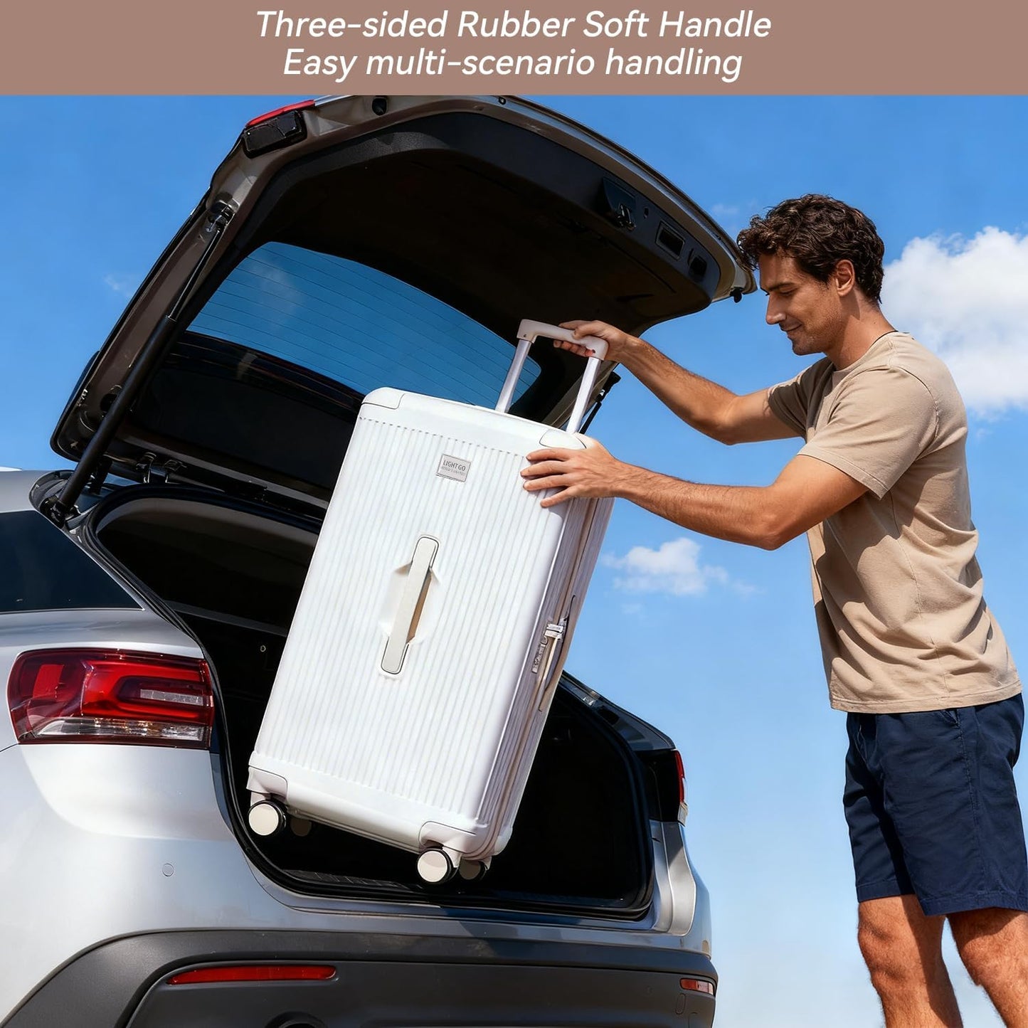LIGHTGO Unisex Aerospace-Grade Hardshell Suitcases Durable Travel Grey NEW