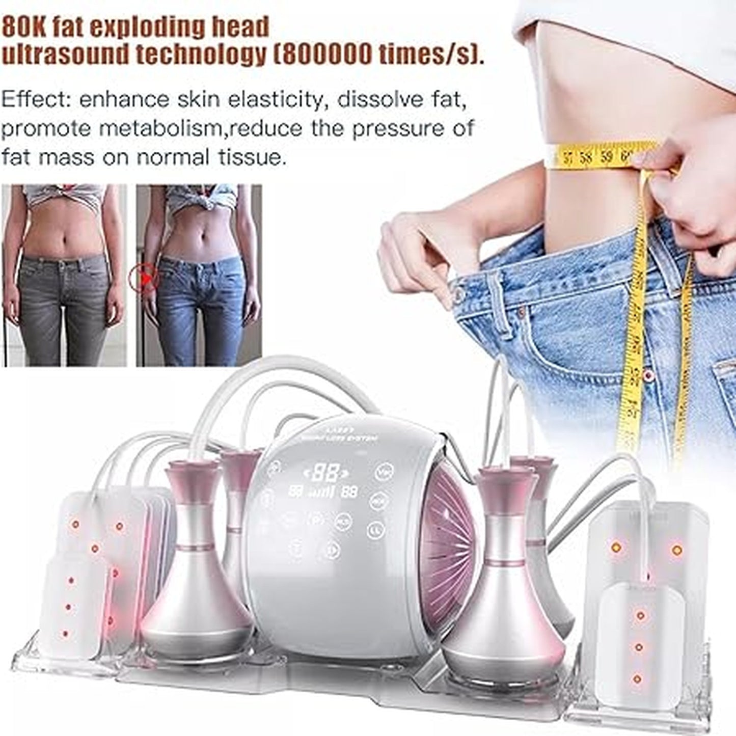 Ultrasonic Powered Facial Cleansing Brush & Body Slimming Tool in White DEMO