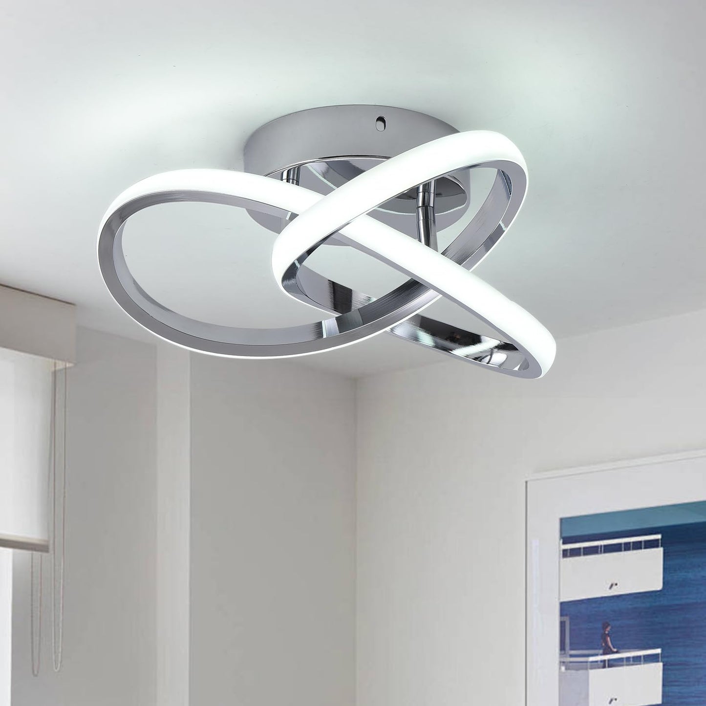 GEADI Modern Chandeliers LED Ceiling Light Fixture Flush Mount Chandelier NEW