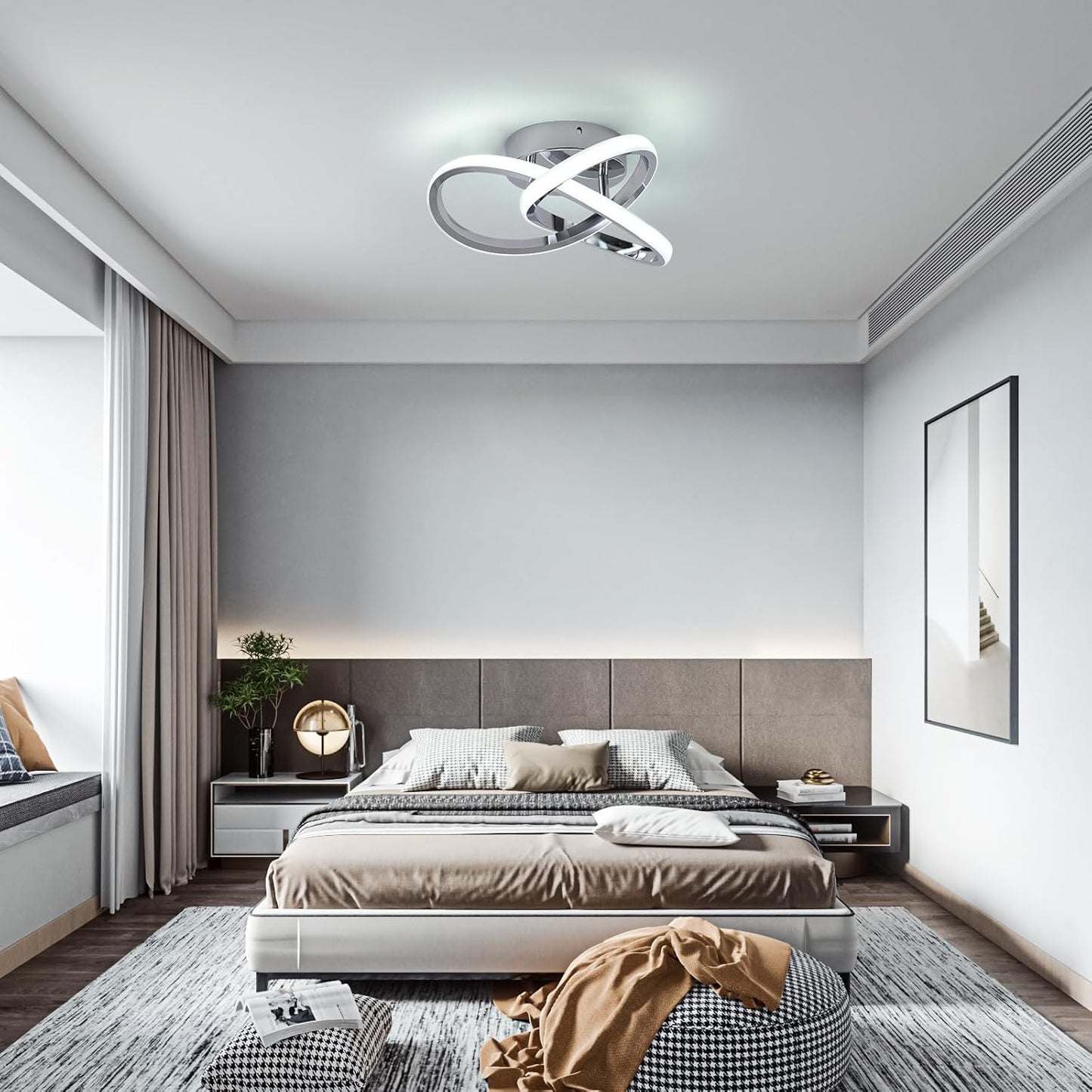 GEADI Modern Chandeliers LED Ceiling Light Fixture Flush Mount Chandelier NEW