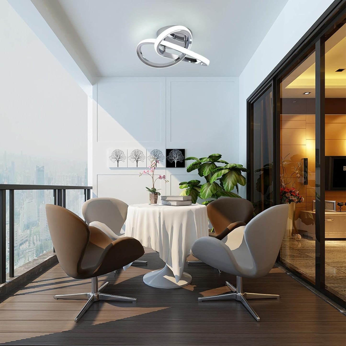 GEADI Modern Chandeliers LED Ceiling Light Fixture Flush Mount Chandelier NEW