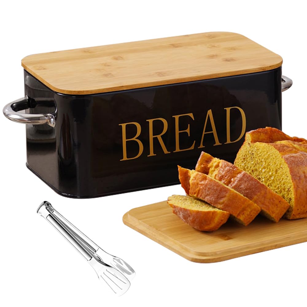 TINY SPARK Containers Bread Container with Air Valve, Bamboo Cutter, and NEW