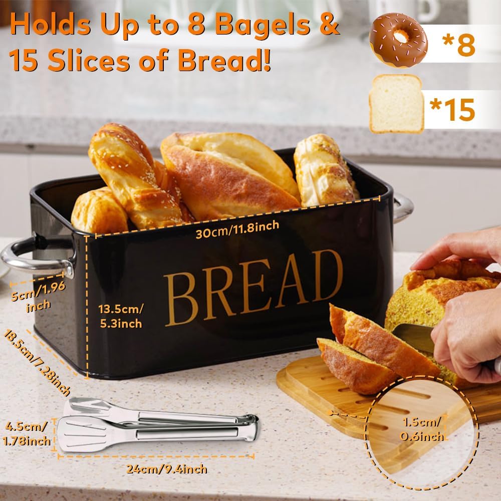 TINY SPARK Containers Bread Container with Air Valve, Bamboo Cutter, and NEW