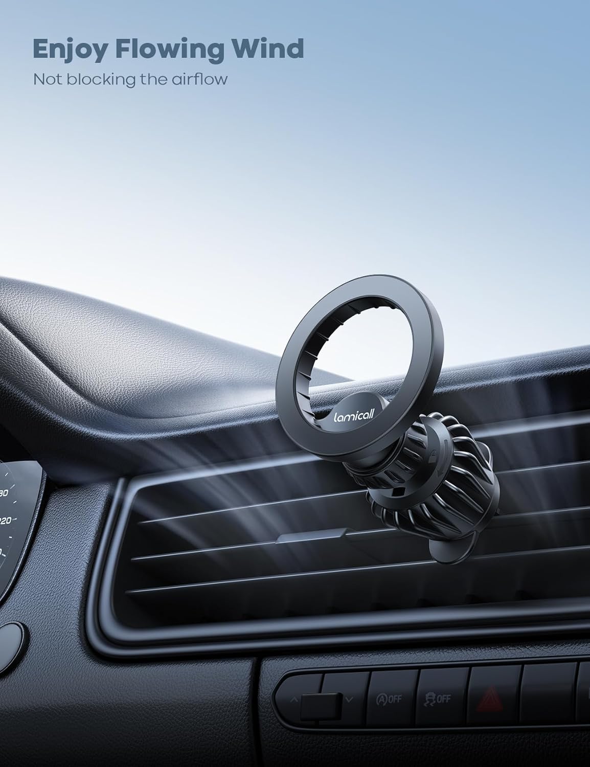 Lamicall Magnetic Vent Phone Holder with 20 Strongest Magnets Dash-Mounted NEW