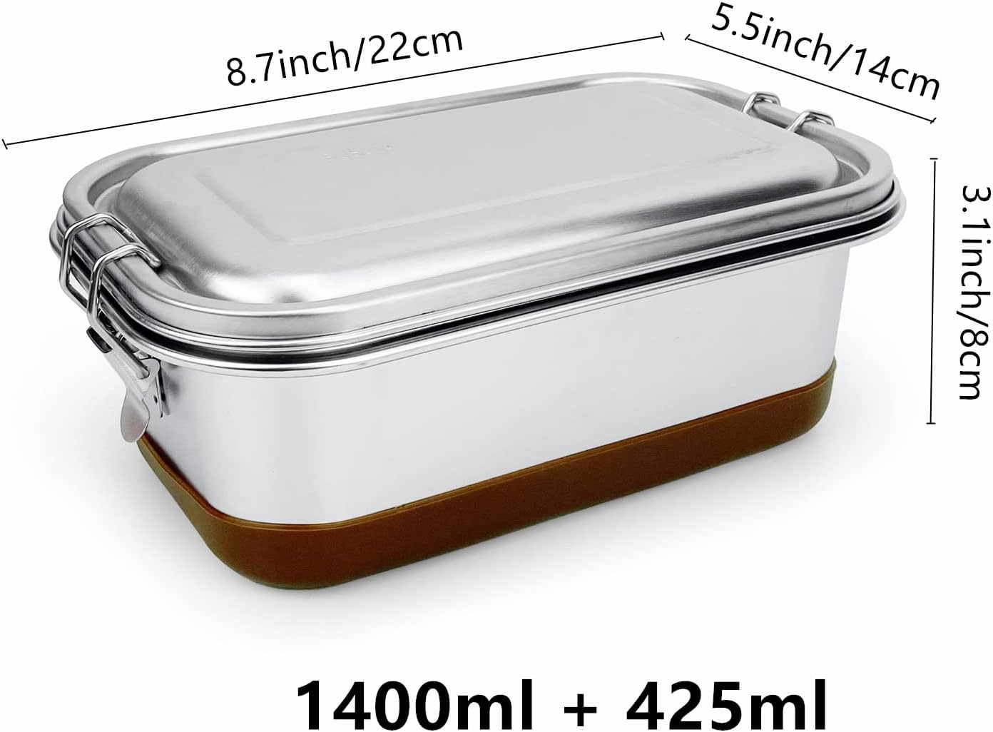 Lunbengo Large Stainless Steel Bento Box Leakproof Lunch Container for Work NEW