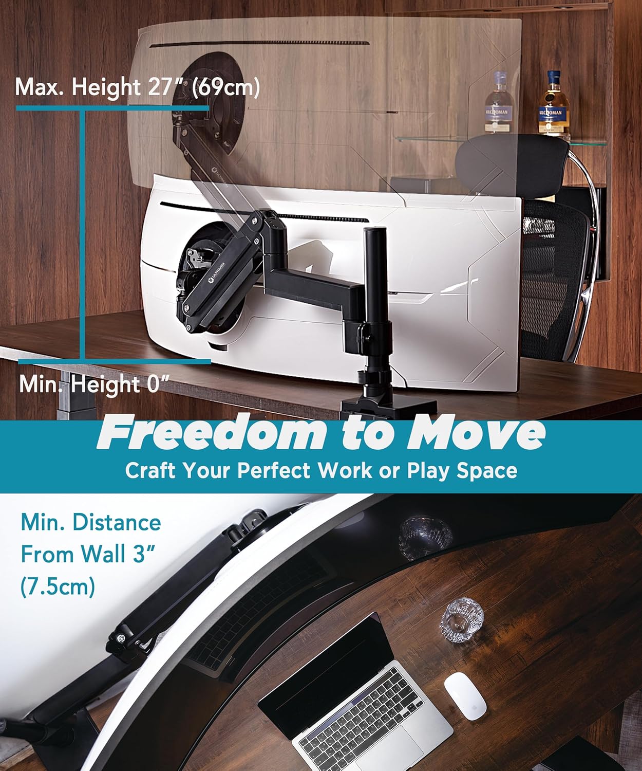 ULTRARM Heavy Duty Monitor Arm for Ultrawide Displays up to 57" 44 lbs DEMO