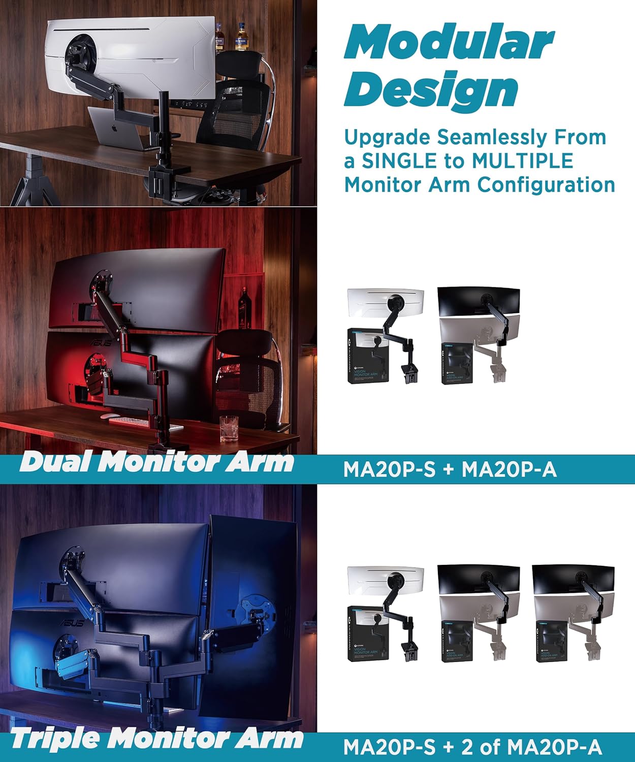 ULTRARM Heavy Duty Monitor Arm for Ultrawide Displays up to 57" 44 lbs DEMO