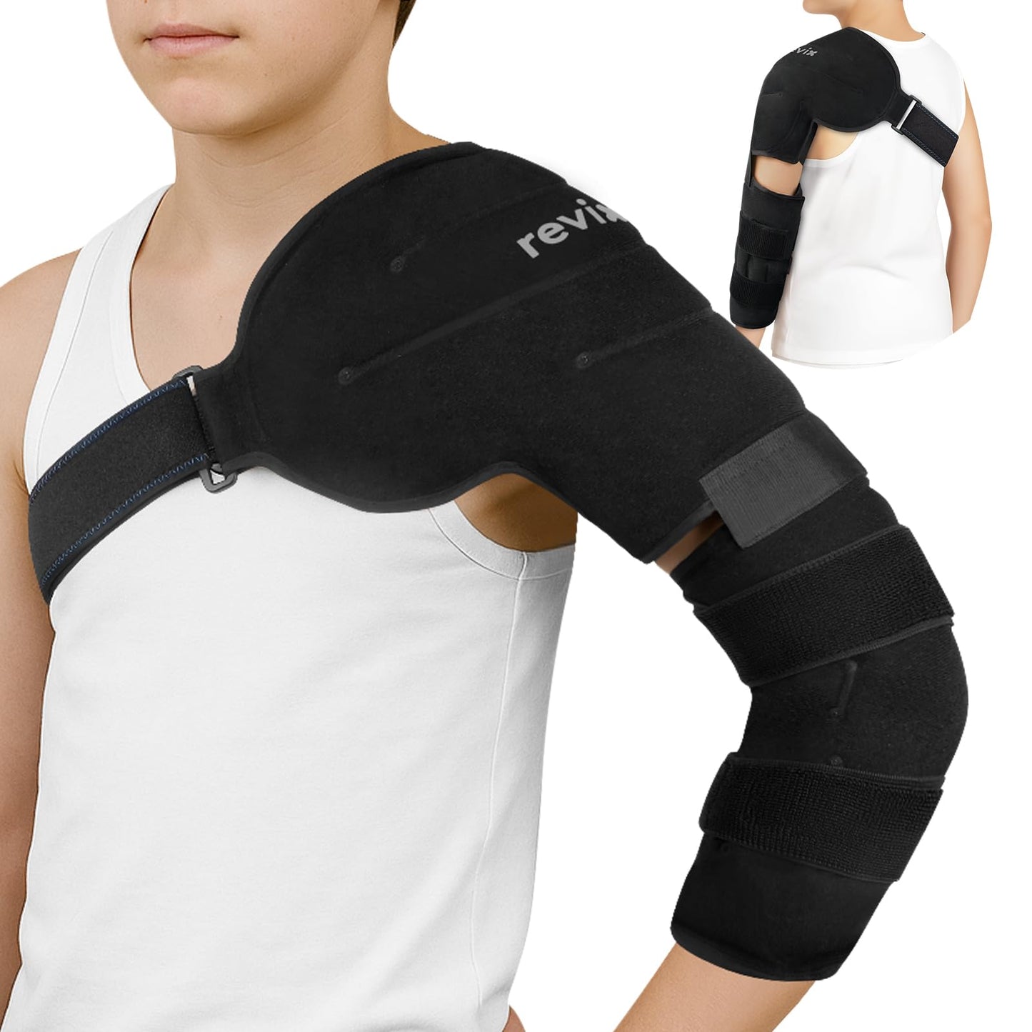 REVIX Reusable Ice Arm Sleeve Wrap Cooling Pack for Small Arms, Black Size DEMO