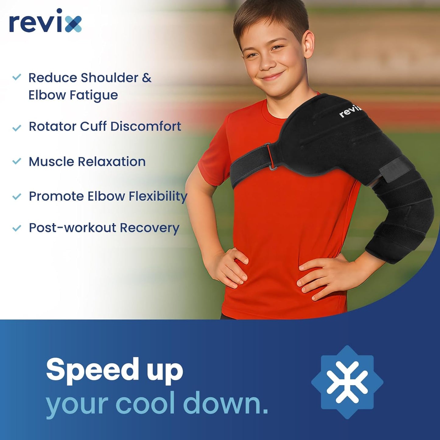 REVIX Reusable Ice Arm Sleeve Wrap Cooling Pack for Small Arms, Black Size DEMO