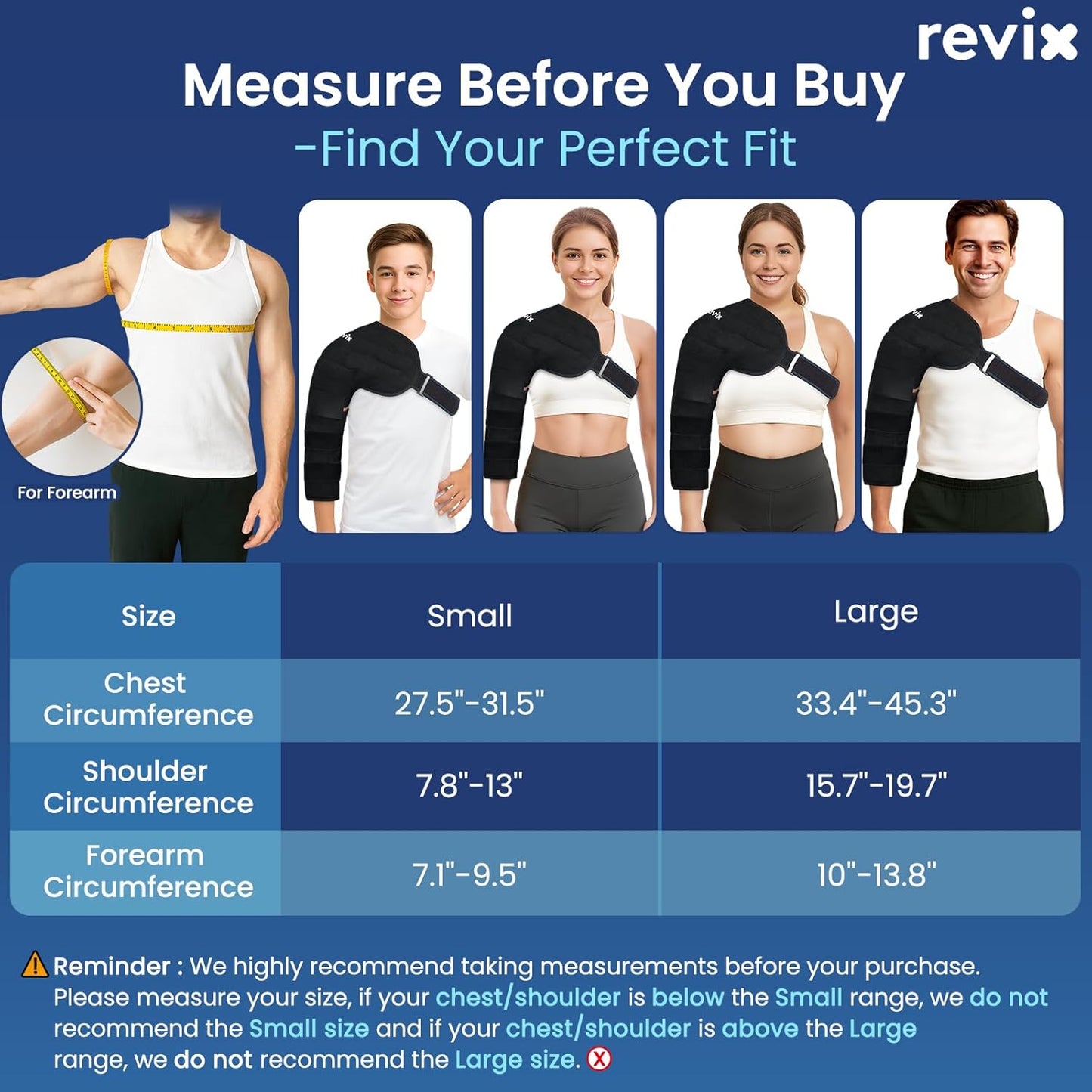 REVIX Reusable Ice Arm Sleeve Wrap Cooling Pack for Small Arms, Black Size DEMO