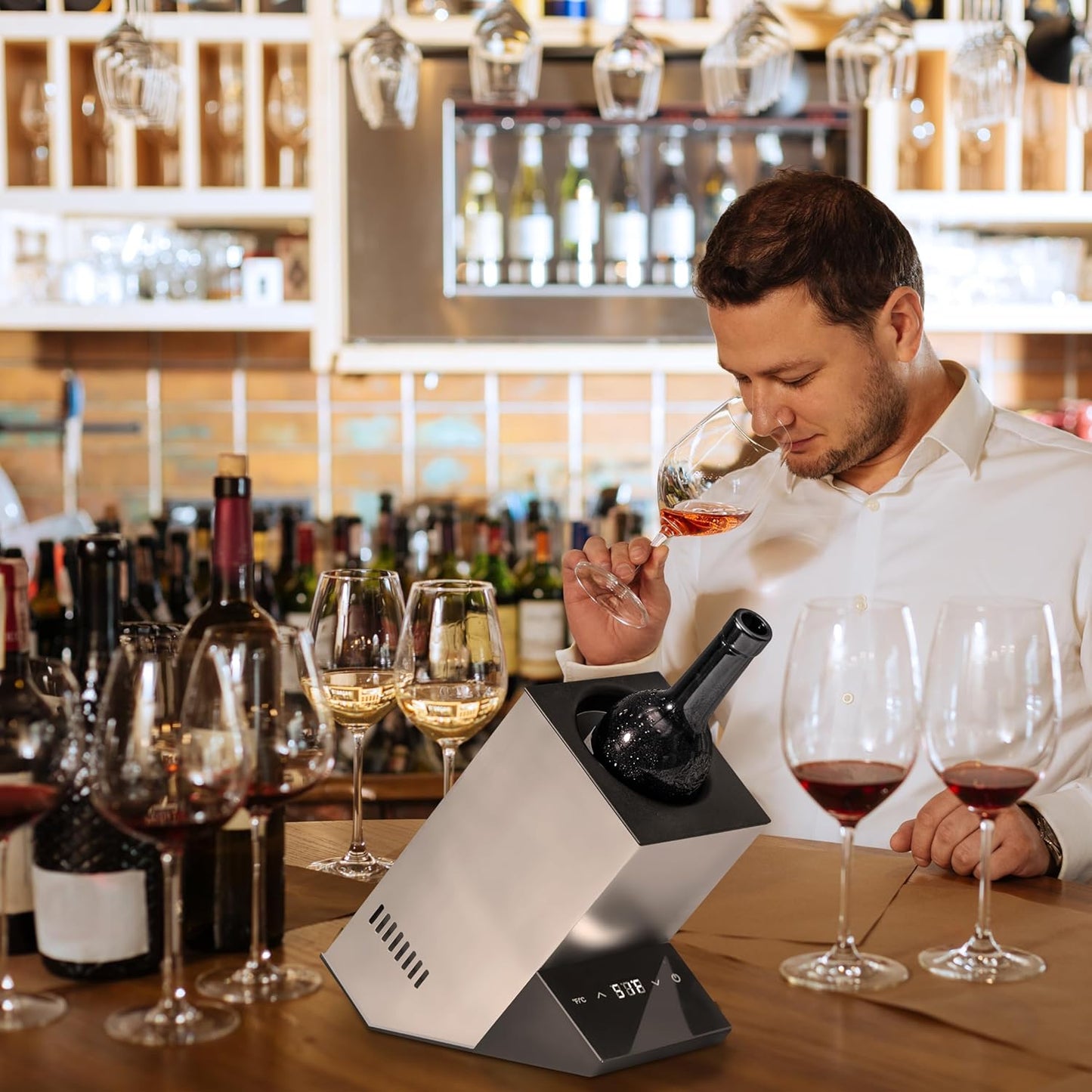 Cobalance 1 Bottle Electric Wine Chiller Cooler for Red & White Wines Size NEW