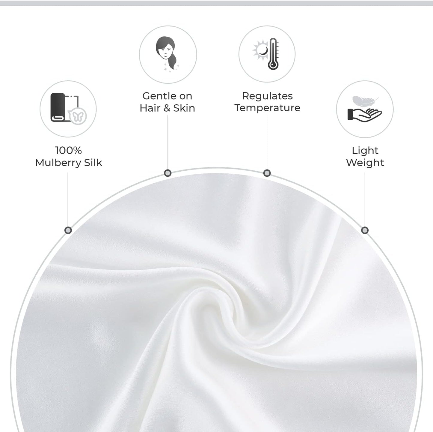 Gioia Casa Pillowcases Luxury Silk Pillowcase Soft Anti-Aging 100% Mulberry NEW