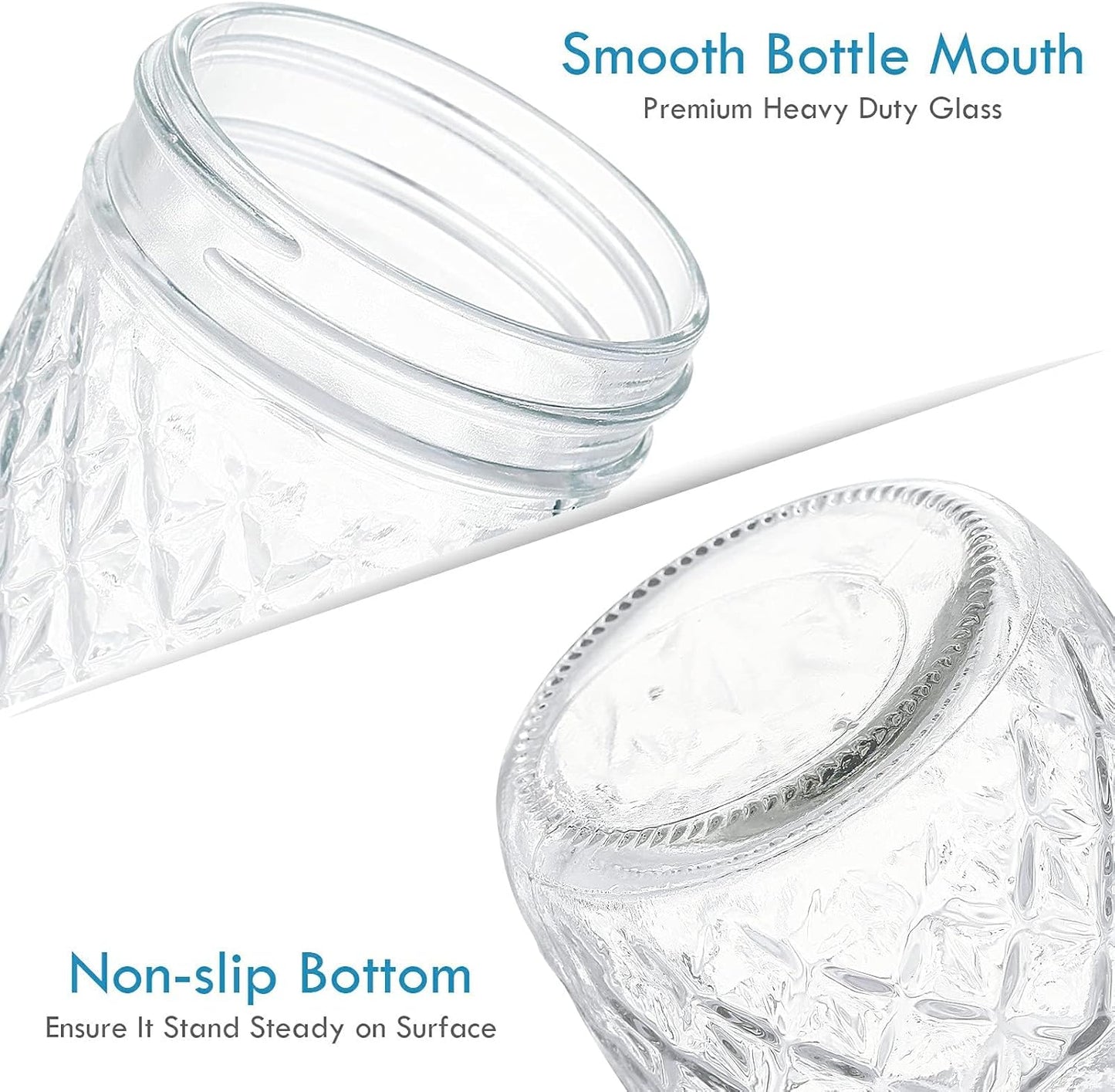 Anfower 12-Pack 250ml Glass Mason Jars with Airtight Lids and Bands NEW