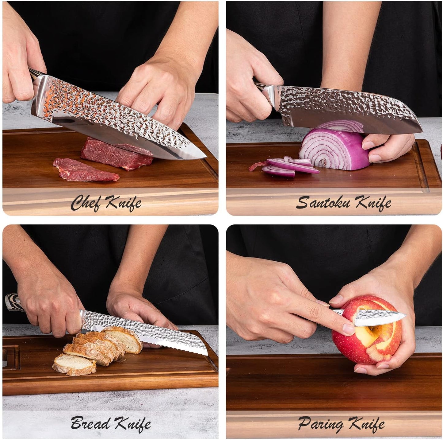 Wodillo 15-Piece Kitchen Knife Set with Wooden Storage Block High Carbon NEW