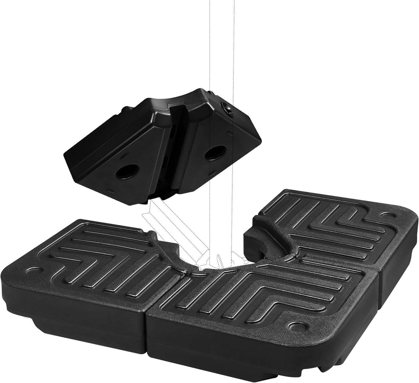 FRUITEAM 82KG Capacity Heavy-Duty Cantilever Offset Patio Umbrella Base DEMO