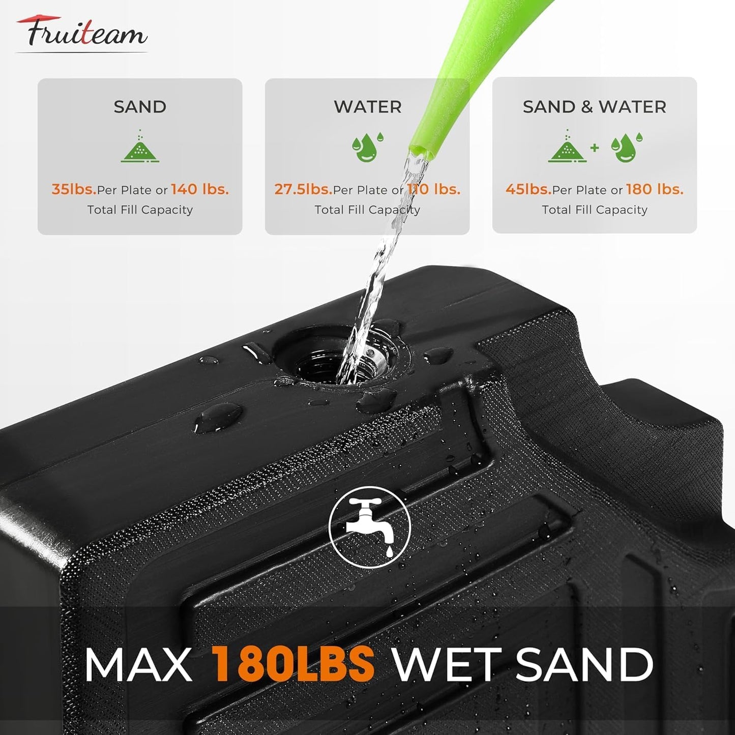 FRUITEAM 82KG Capacity Heavy-Duty Cantilever Offset Patio Umbrella Base DEMO