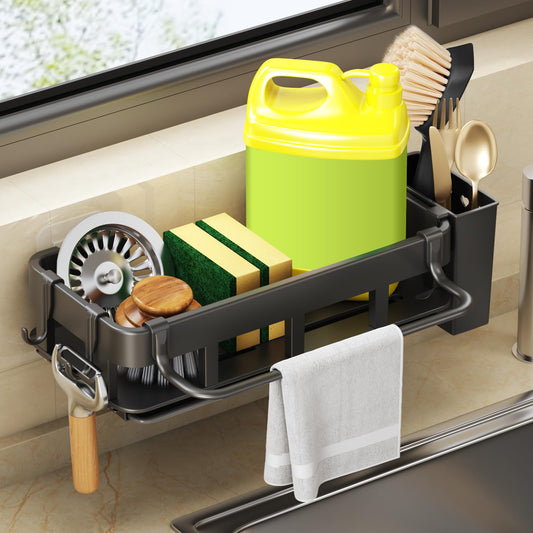 CASONNIK Sink Caddy Sponge Holder Rust-Resistant Large Kitchen Storage DEMO