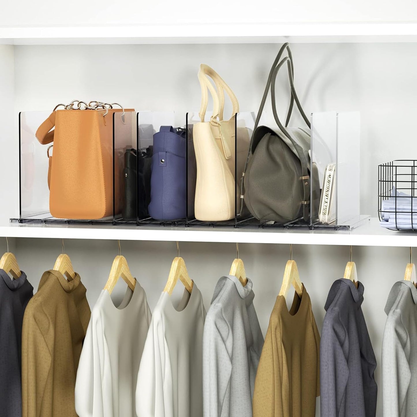 SUMSOFT Adjustable Clear Handbag Organizer for Closet Storage, 63 x 23.9 20 NEW