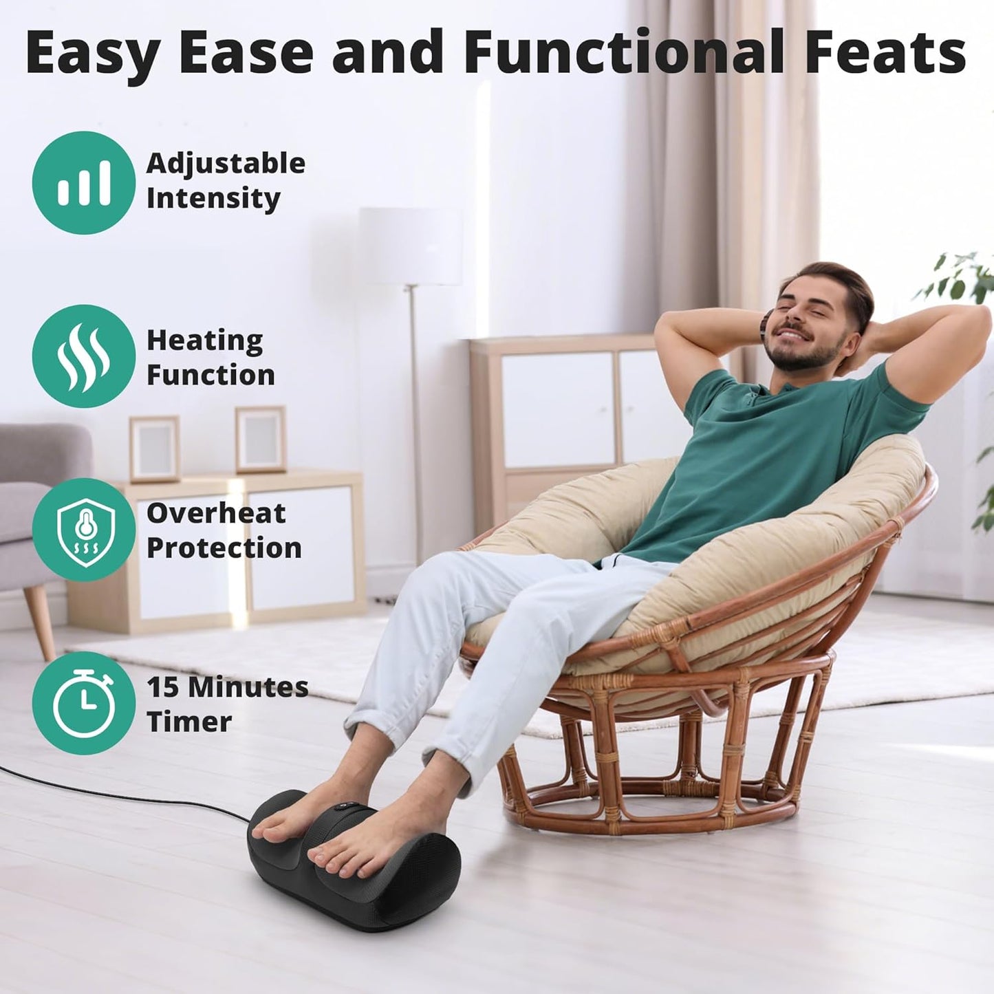 Medcursor Foot Massager with Heat Massage Roller Electric Massagers NEW