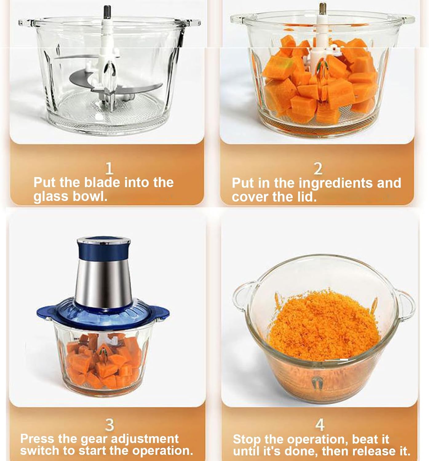 Enliansgo 3L Electric Vegetable Chopper Food Processor Mini Meat Grinder NEW