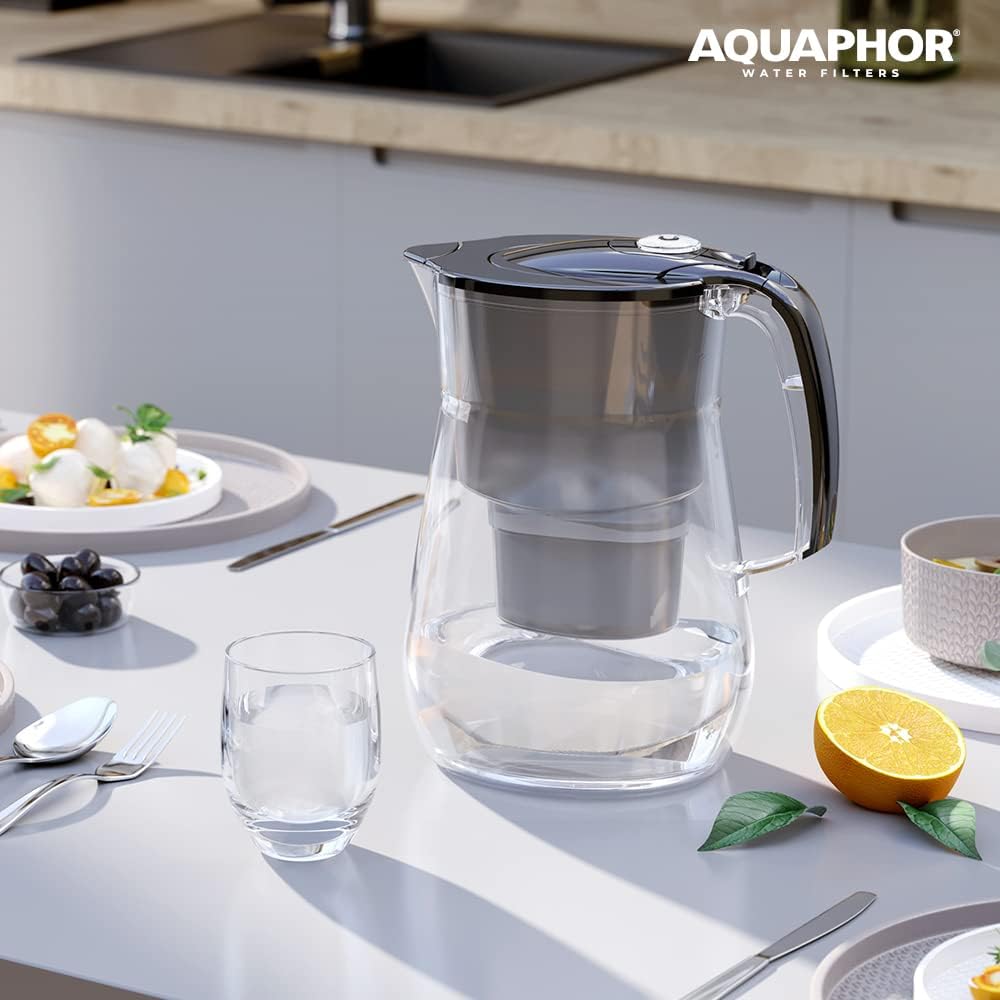 AQUAPHOR Countertop Jugs Water Filter Jug, Onyx Black, 4.2L Capacity, NEW