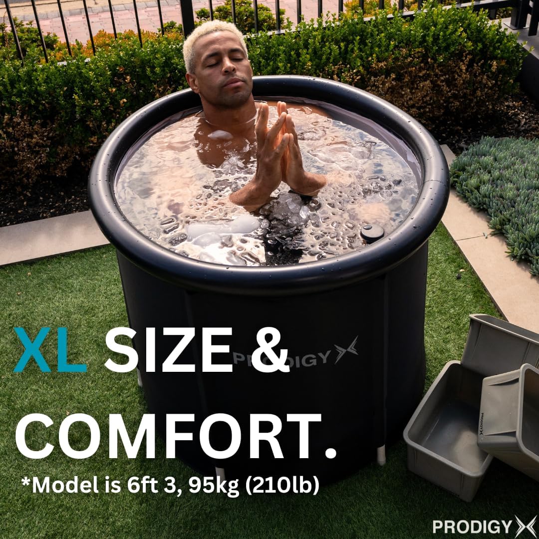 Prodigy X Bathtubs Portable Ice Plunge Bath Tub - Large Black Cold Therapy NEW