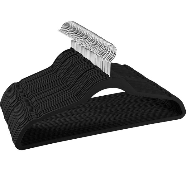 GVICAHIY Velvet Clothes Hangers 50 Pack Non-Slip Heavy Duty Black 44 cm x NEW