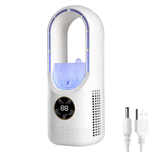 Bigqin Bladeless Desk Fan 6-Speed USB Quiet Personal Humidifier White 11 DEMO