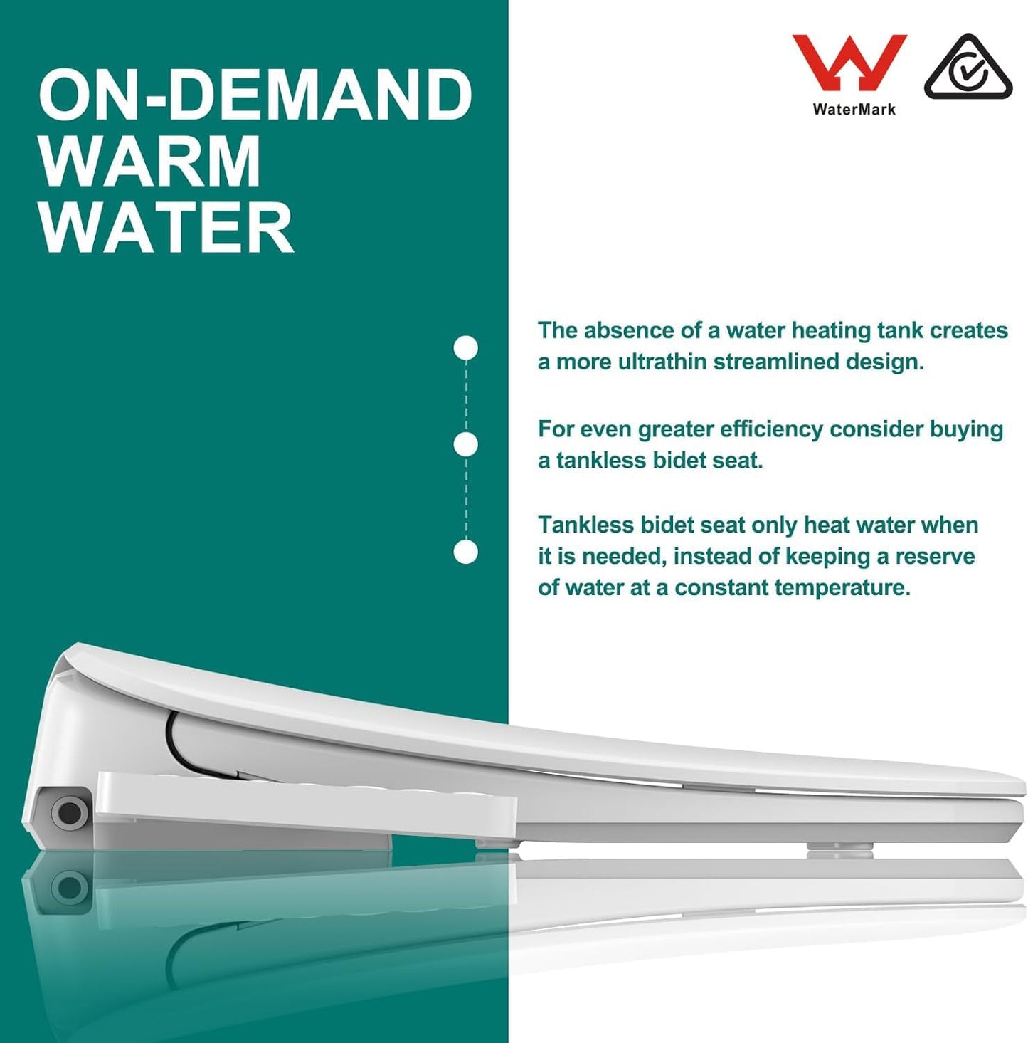 Aqua Space Electric Bidet Toilet Seat with Self-Cleaning Nozzle in White DEMO
