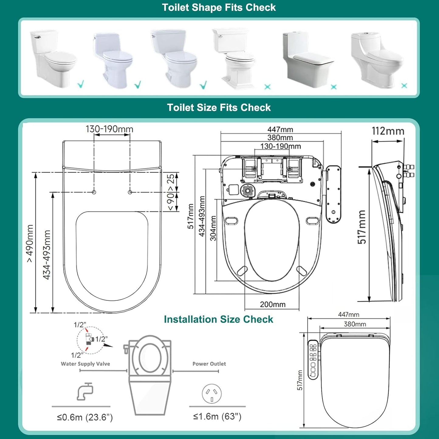 Aqua Space Electric Bidet Toilet Seat with Self-Cleaning Nozzle in White DEMO