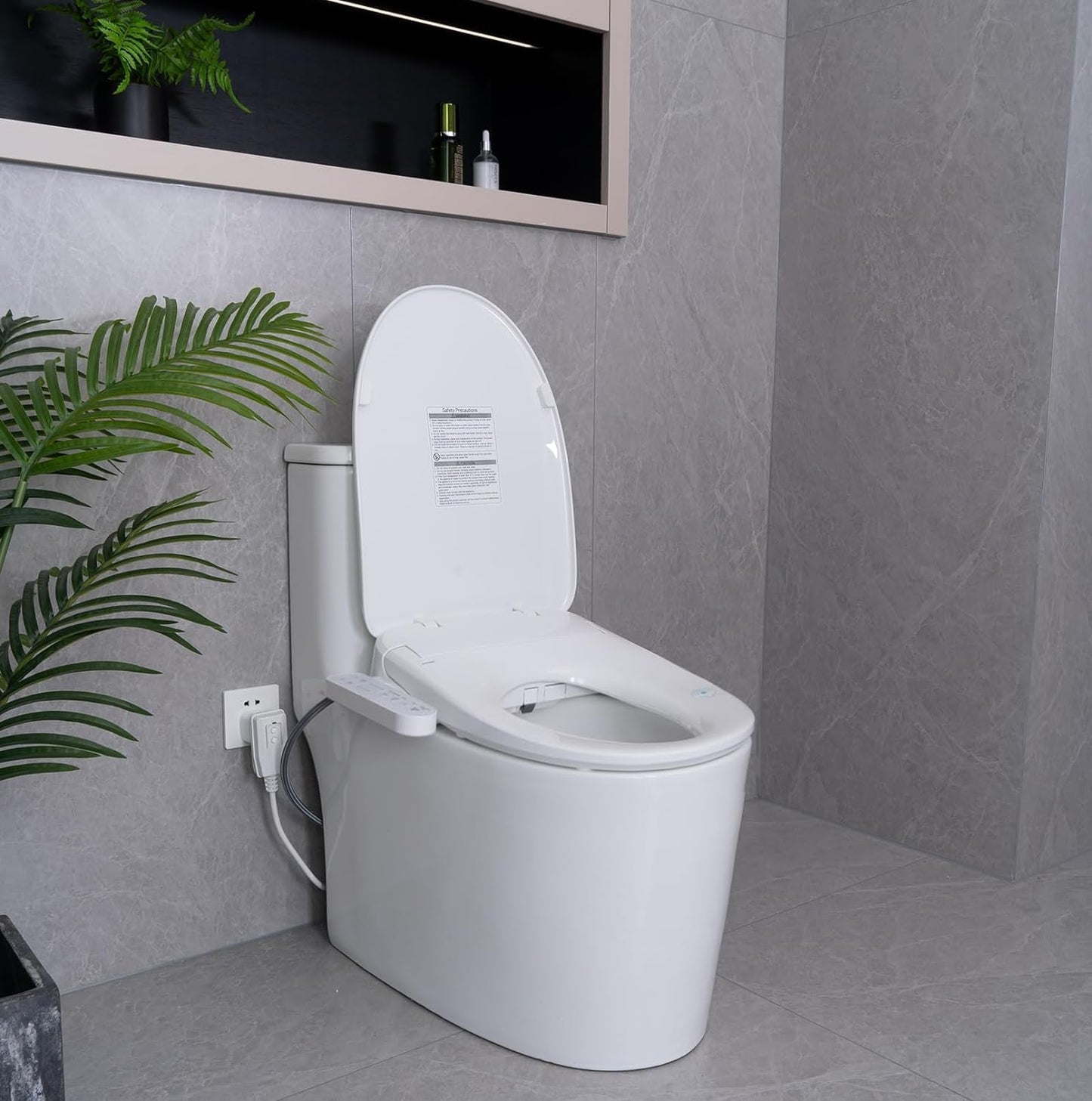 Aqua Space Electric Bidet Toilet Seat with Self-Cleaning Nozzle in White DEMO