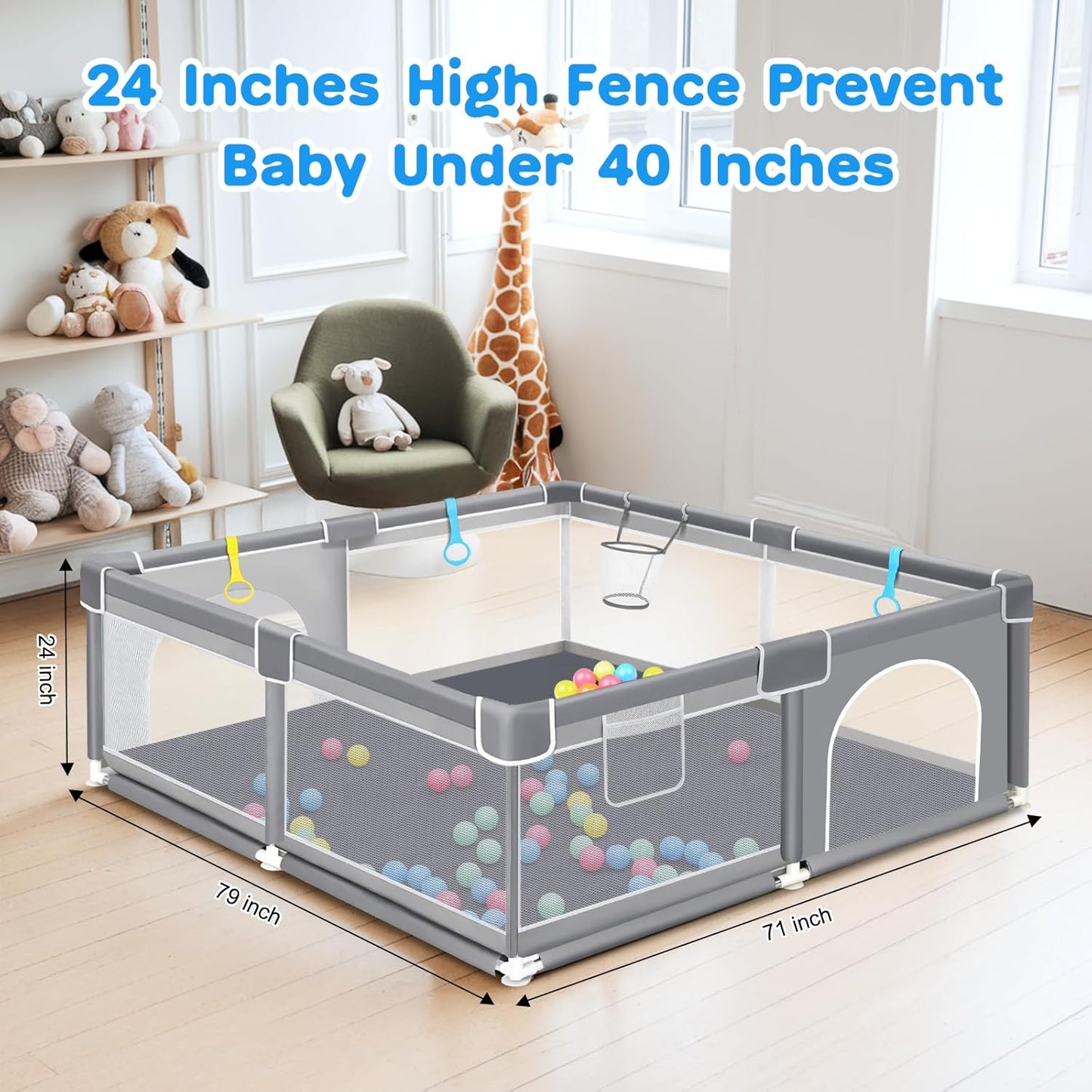 GuanfeiTech Extra Furniture Large Baby Playpen 200 x 180cm Playyard Play NEW