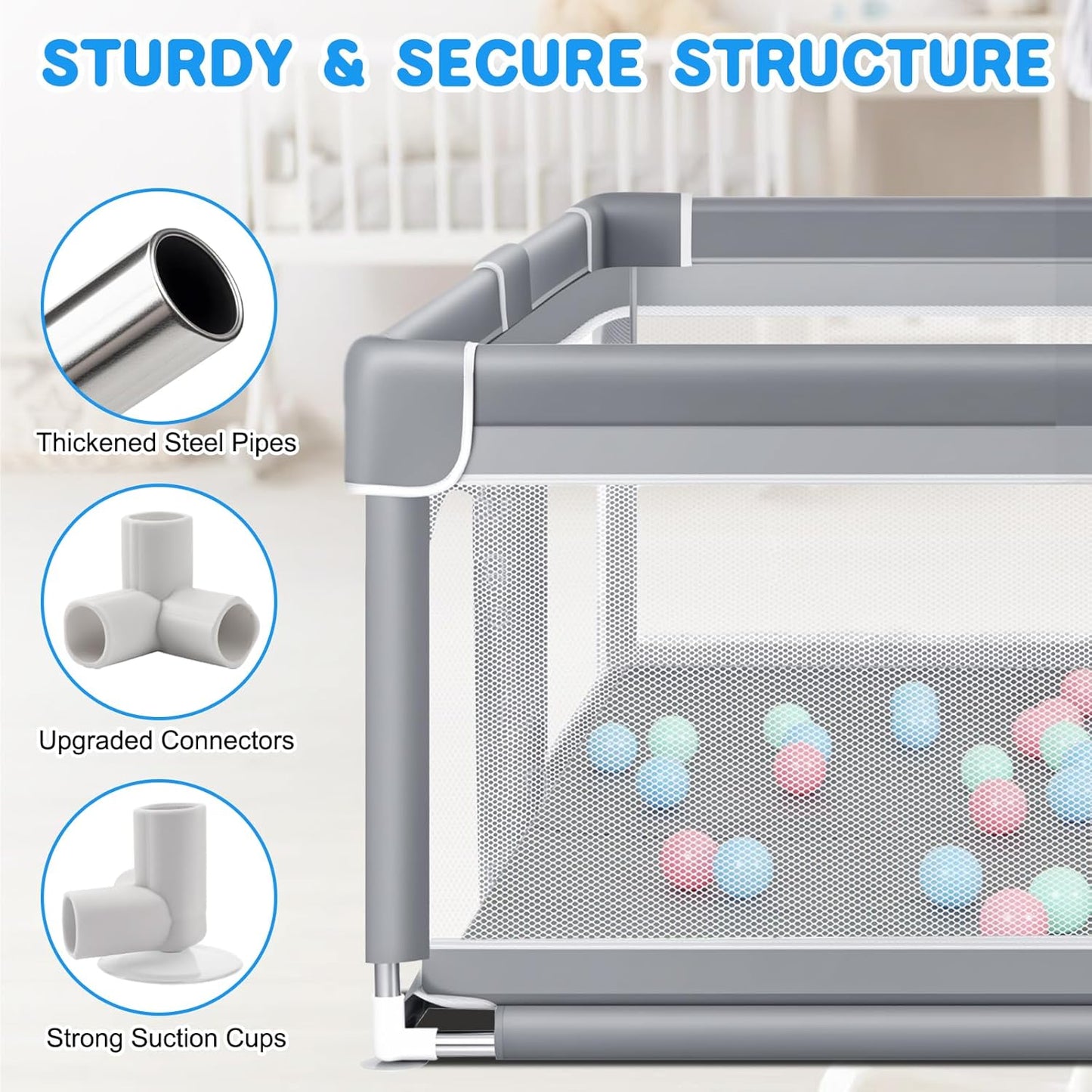 GuanfeiTech Extra Furniture Large Baby Playpen 200 x 180cm Playyard Play NEW