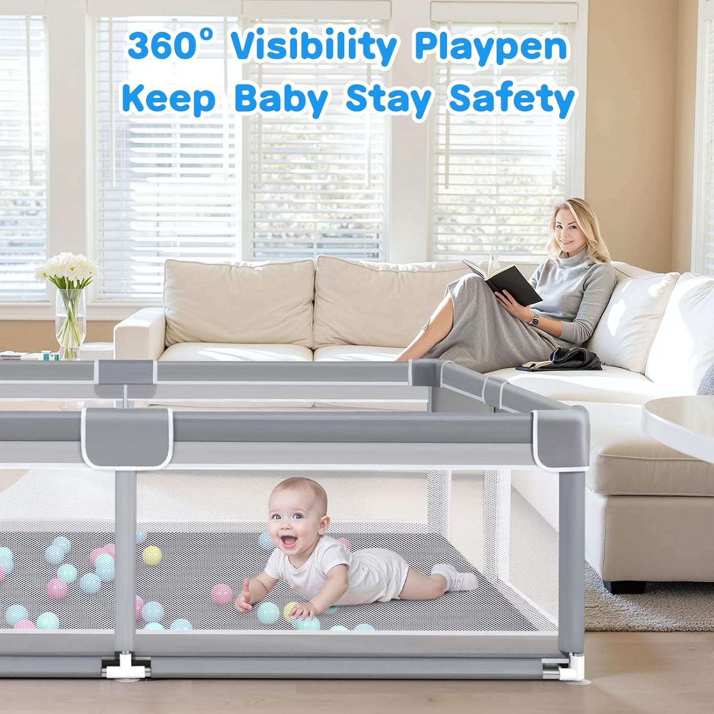 GuanfeiTech Extra Furniture Large Baby Playpen 200 x 180cm Playyard Play NEW