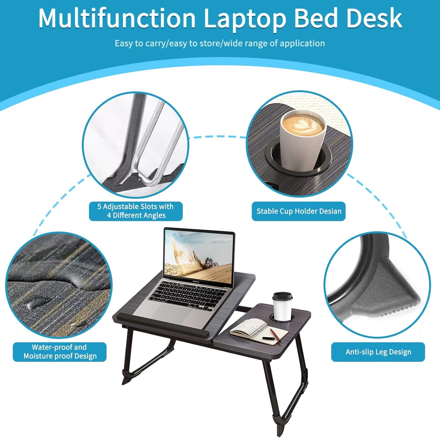 CloudTrip Laptop Desks Desk for Bed or Couch Portable Home Office NEW