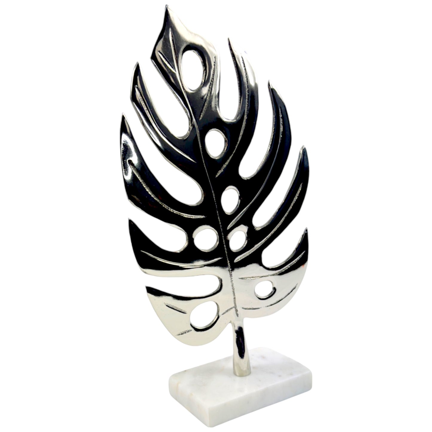 Handcrafted Contemporary Aluminium Banana Leaf Nickel Table Accent Nickel Plated - Aluminium / Cast Iron Lightweight Portable NEW