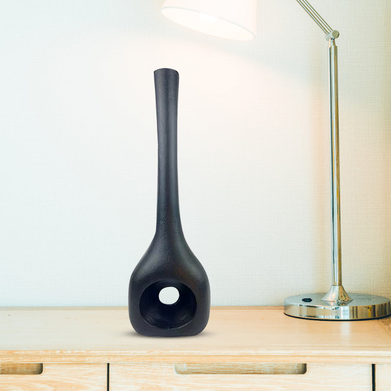 Handmade Black Aluminium Long Stem Vase Set NEW